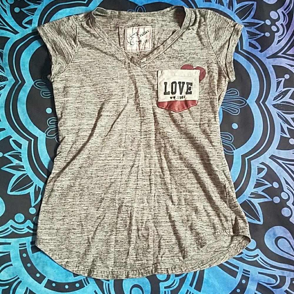 Soft gray Love logo tee
